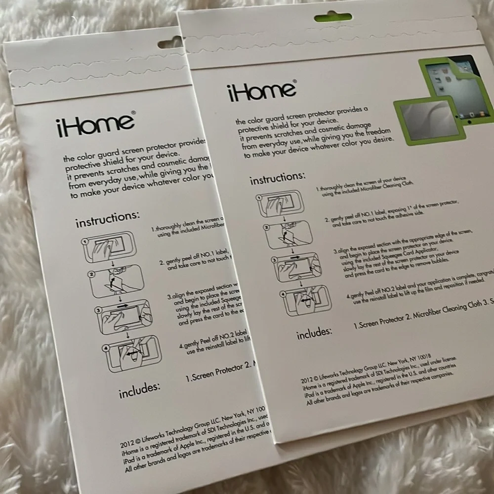 Two Lime Green Screen Protectors for iPad